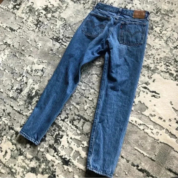 Levi's Distressed BIG E Wedgie Button Fly Skinny Mom Jeans 100% Cotton: 25 - Picture 3 of 12